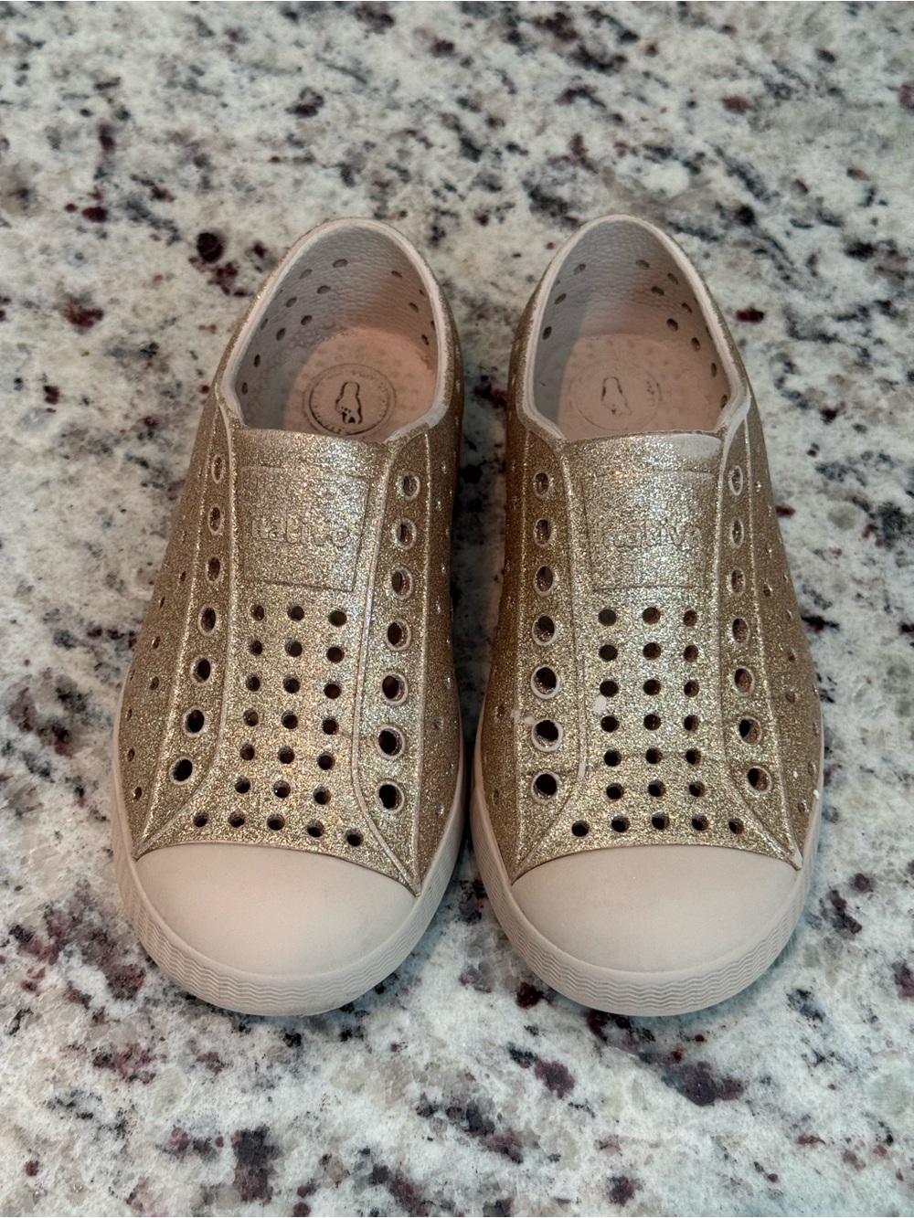 Native Gold Glitter Slip-On Sneakers - Women's